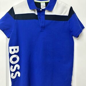 Boss Kids Polo Shirt in Blue and White